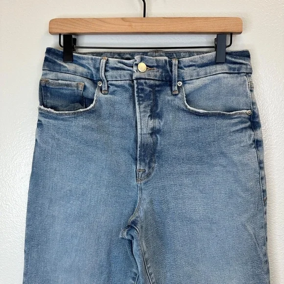 Good American Blue Straight Leg High Waisted Jeans size 10/30 - Picture 3 of 7